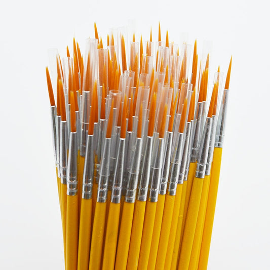 Yellow Design Hook Line Brush 10 Pcs Set