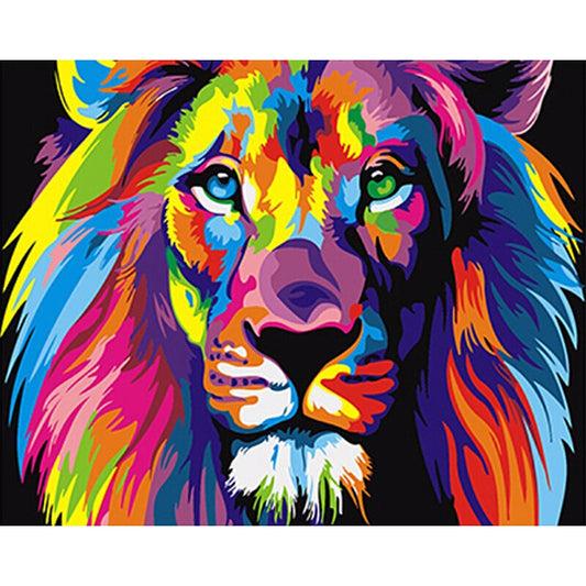 DIY Colorful Lion Painting by Numbers